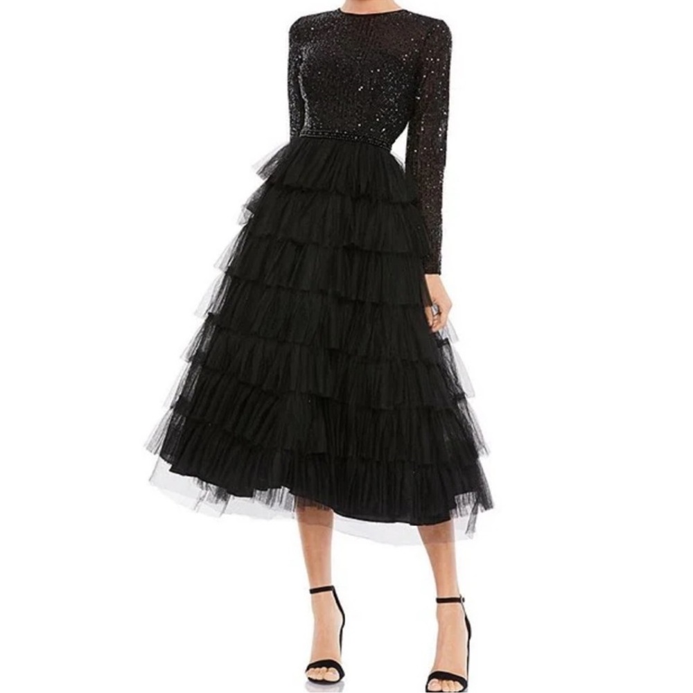 Ieena for MacDuggal Black Sequin Dress- size 4- worn once!!